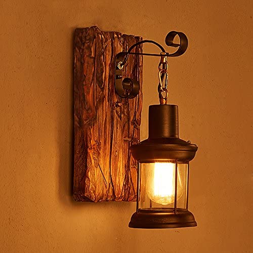 Industrial Retro Wooden Wall Sconces