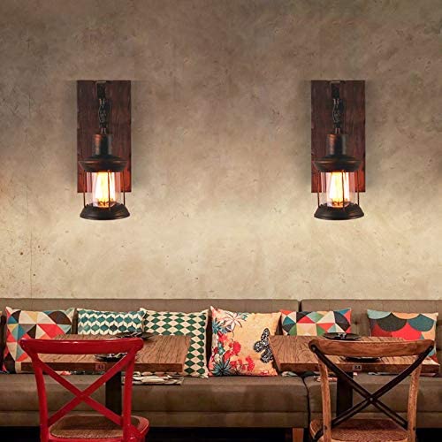 Industrial Retro Wooden Wall Sconces
