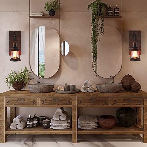 Industrial Retro Wooden Wall Sconces