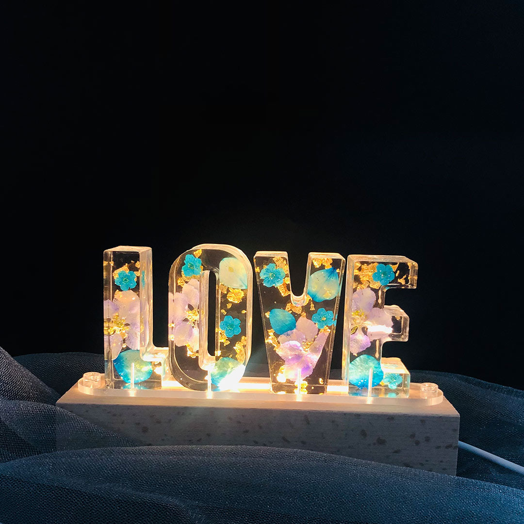 Custom Resin Letter Lamp - HANDMADE