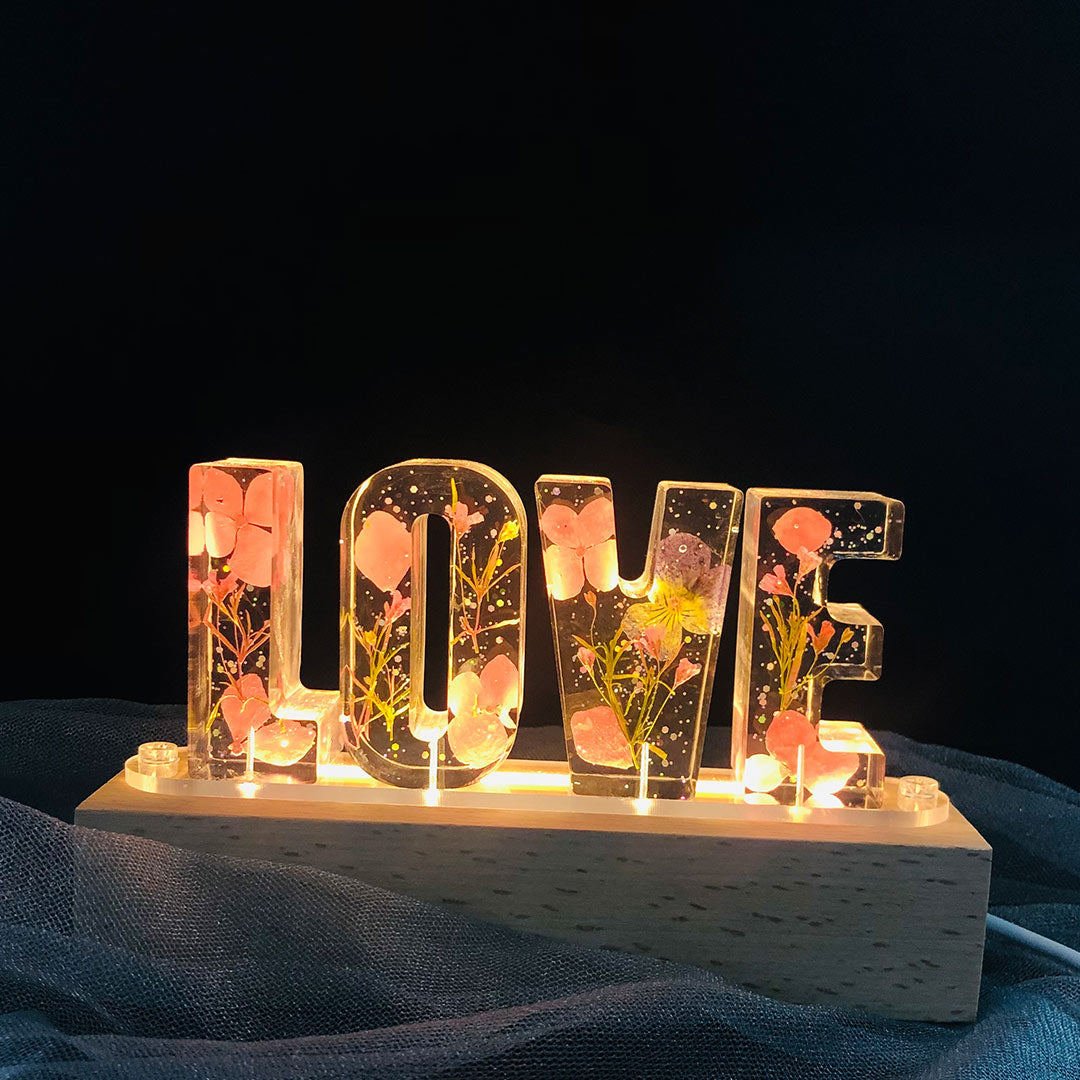 Custom Resin Letter Lamp - HANDMADE