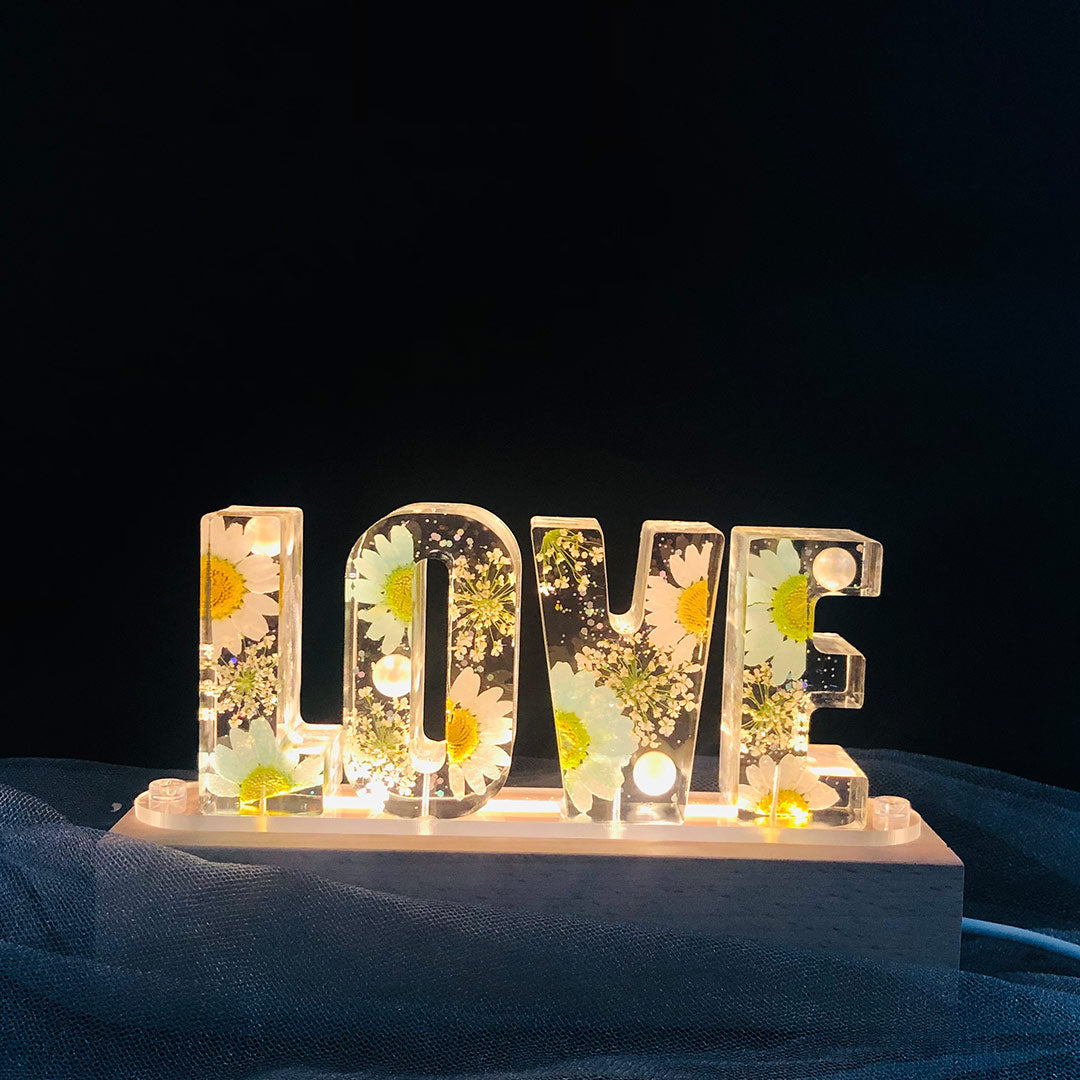 Custom Resin Letter Lamp - HANDMADE