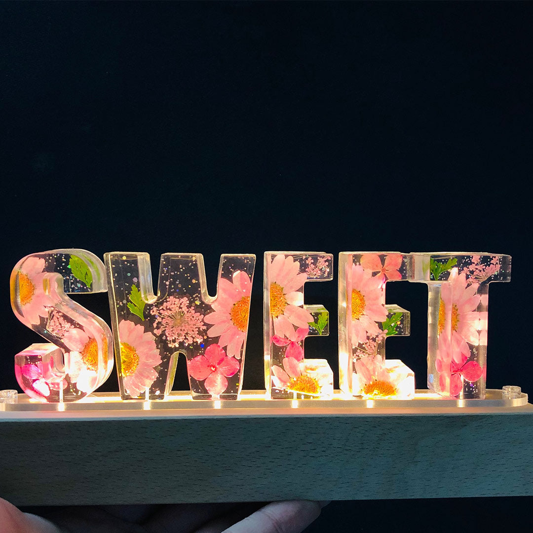 Custom Resin Letter Lamp - HANDMADE