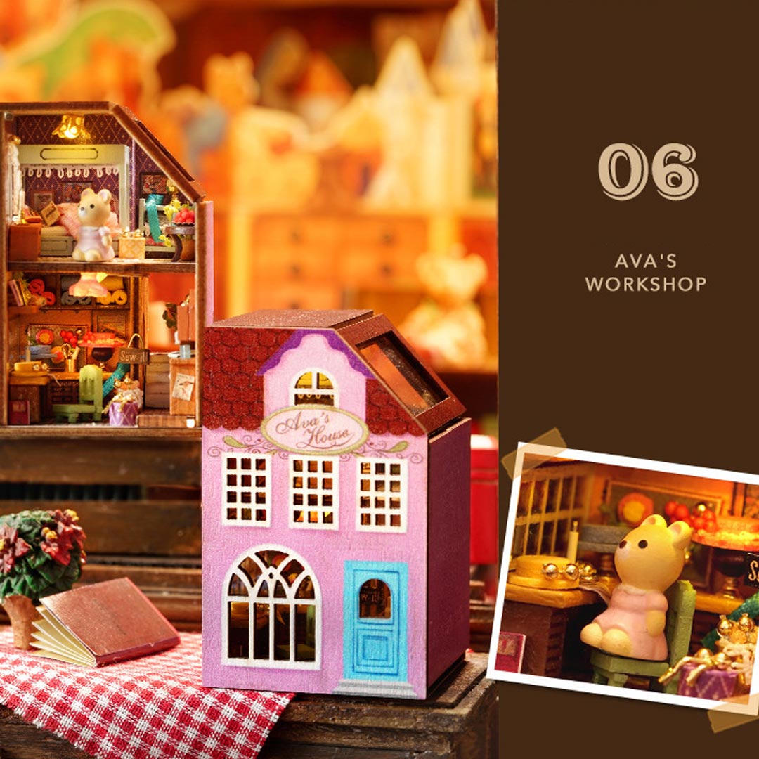 Mini Rabbit Town Wooden Doll House Kit with Furniture