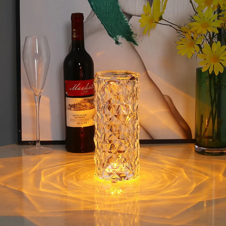Luz de noche de diamante de cristal