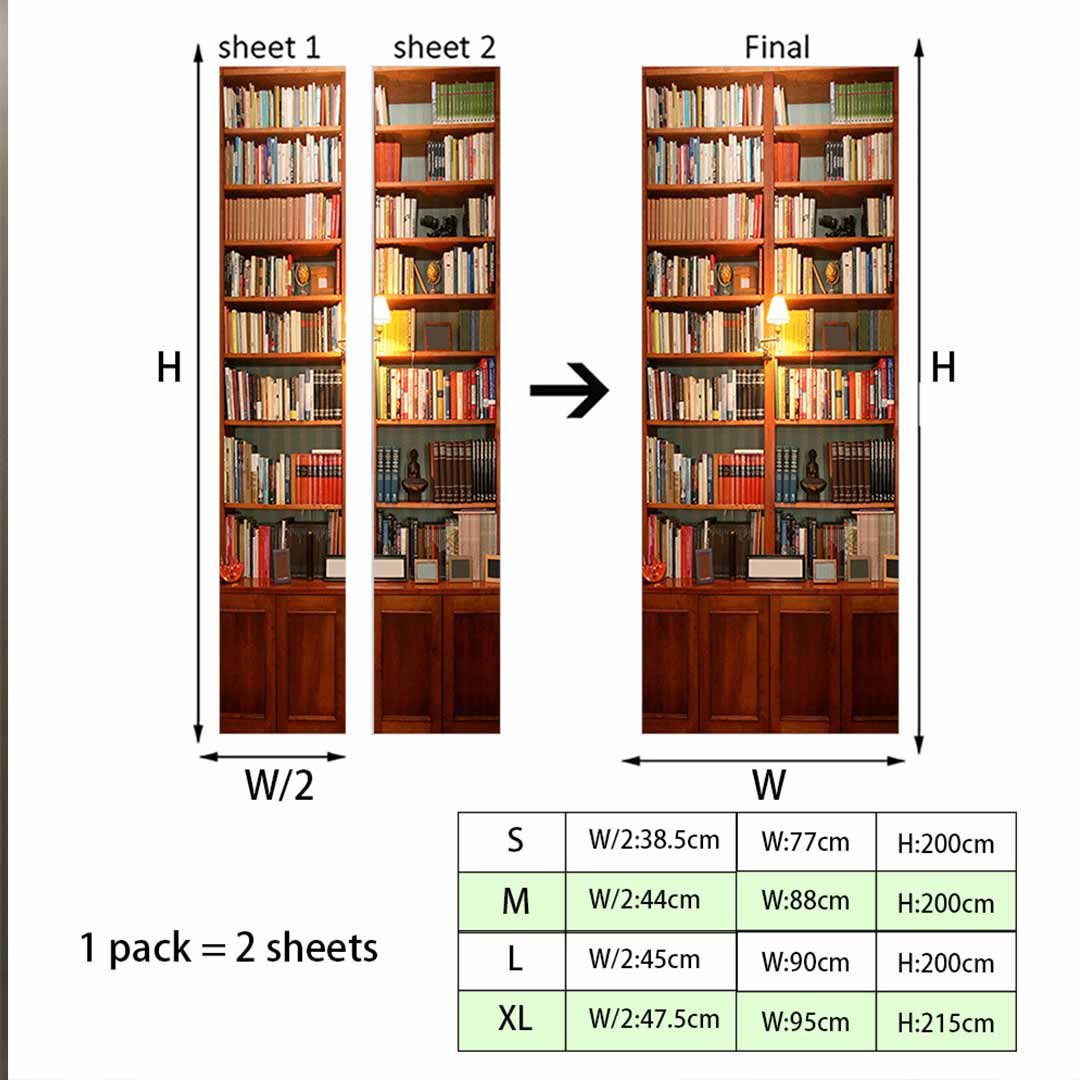 3D-Wandaufkleber für Buchtüren