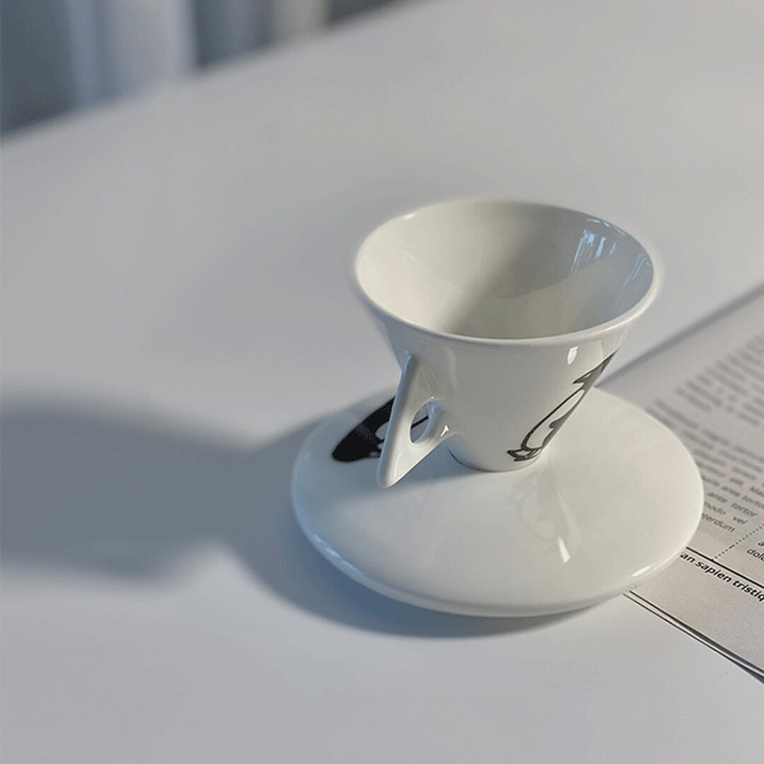 Penguin Printed Bone China Mug With Saucer