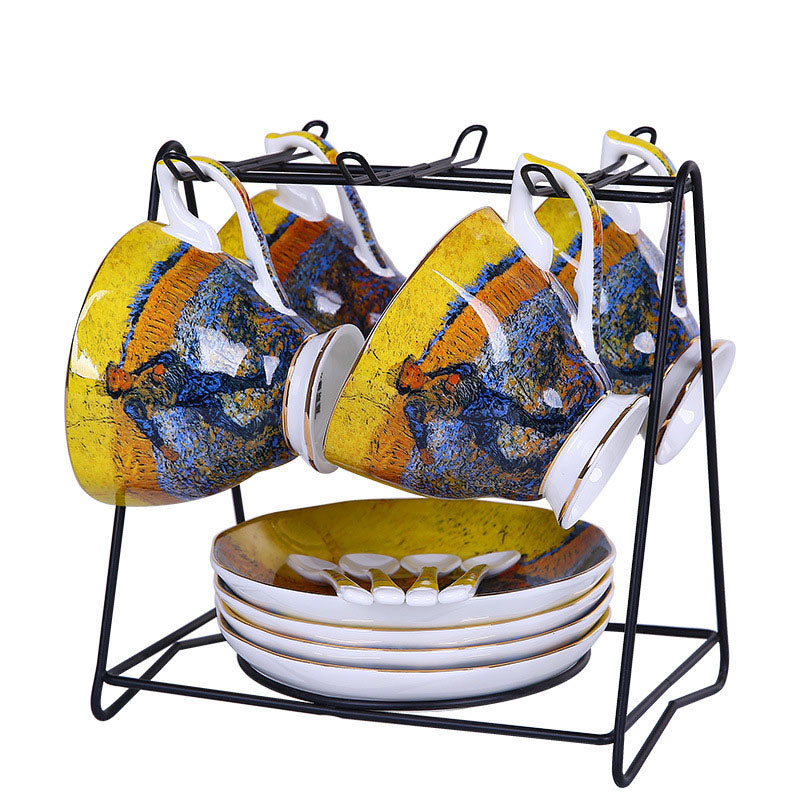Van Gogh Paitings Teacup Set with saucer spoon and holder