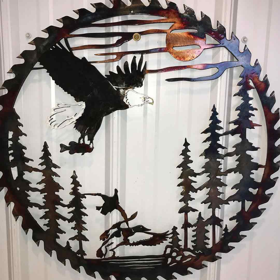 Whitetail Bowhunter Welcome Saw Blade Cut Out Metal Wall Art