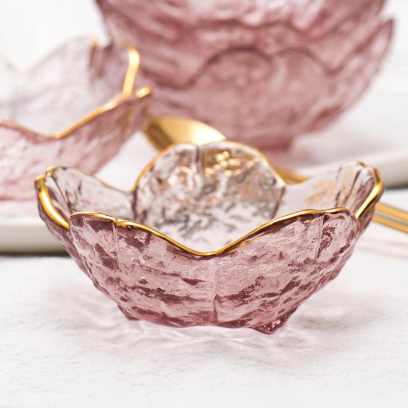 Ensemble de vaisselle en verre Sakura incrusté d'or