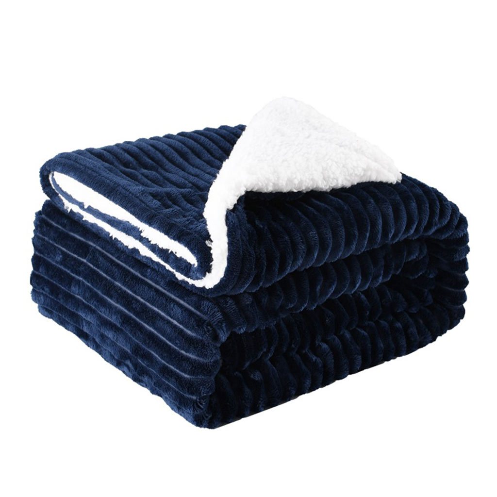 Gestreifte Sherpa-Fleece-Decke