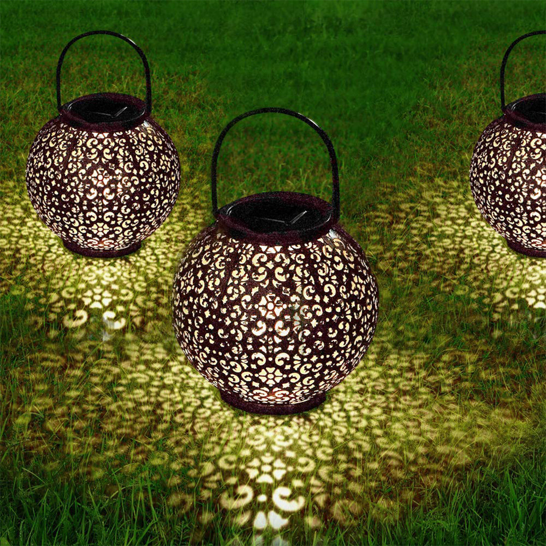 Hängende goldene Solar-LED-Laterne