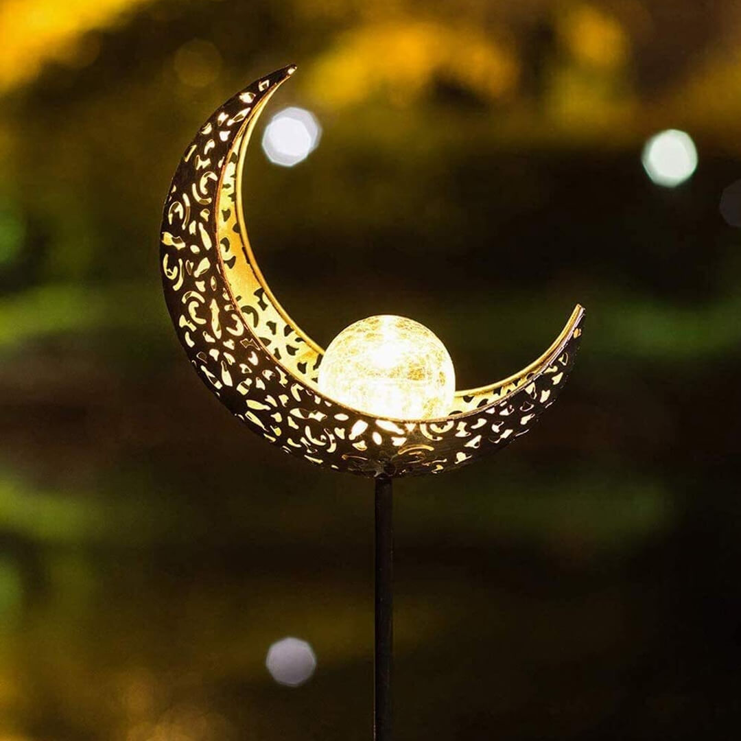 Lampada a forma di luna solare in ferro battuto