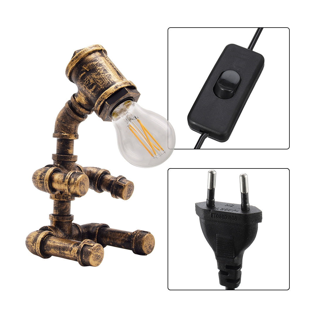 Retro-Punk-Pipe-Roboter-Tischlampe