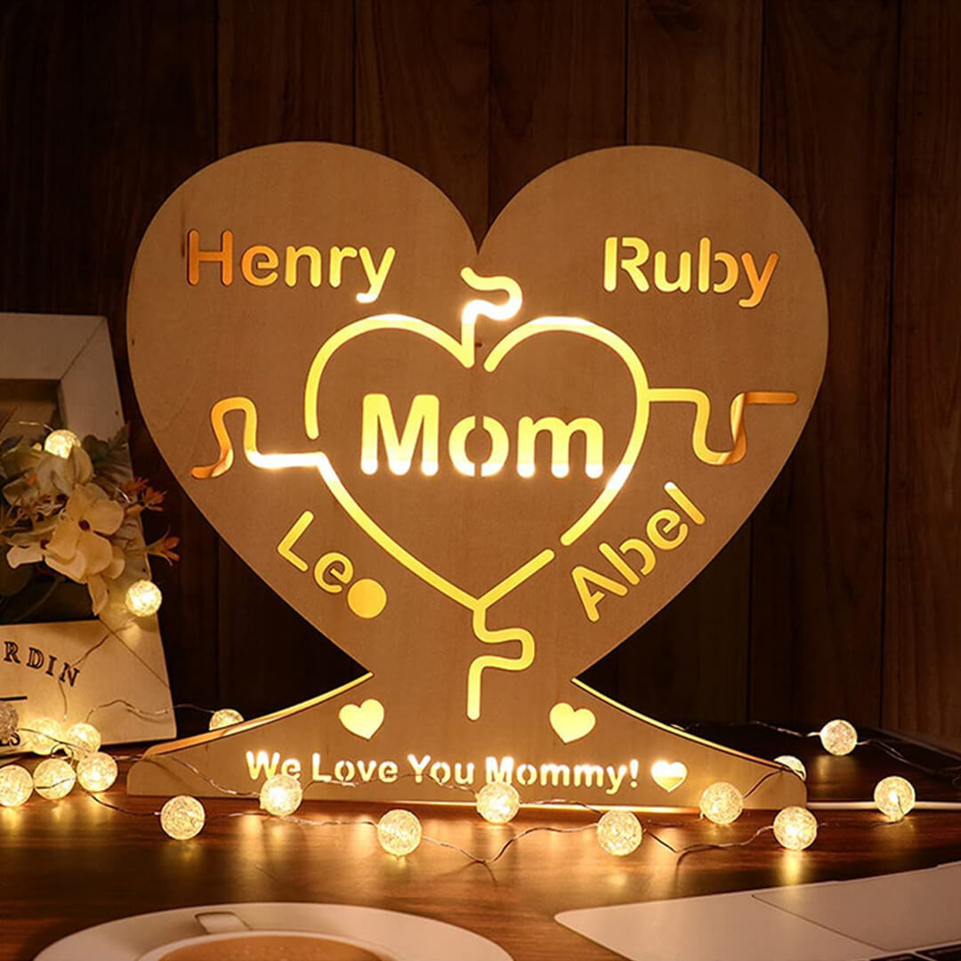 Lámpara de nombre de familia personalizada para regalo de padres