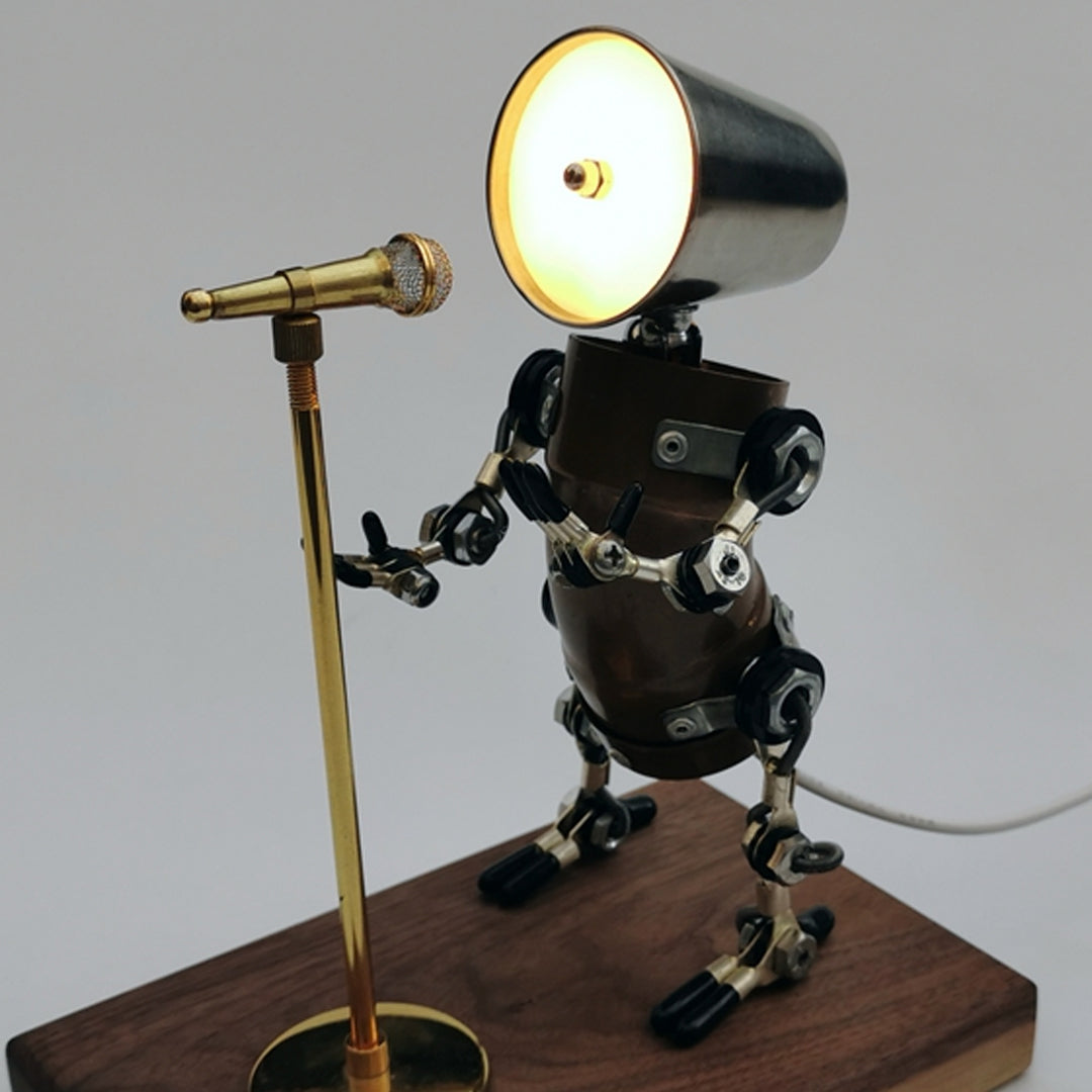 Industrial Style Metal Punk Singer Robot Lamp