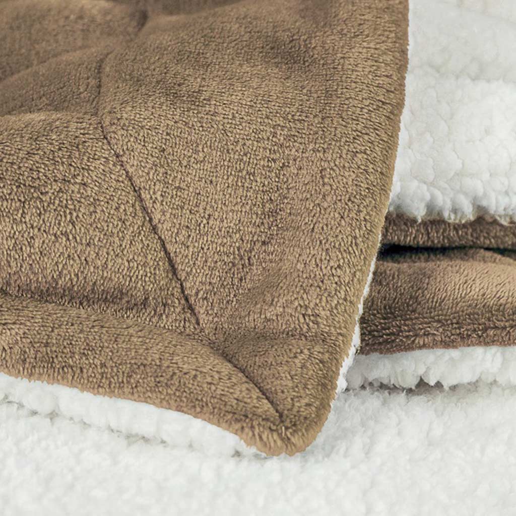 Couverture polaire sherpa de couleur unie