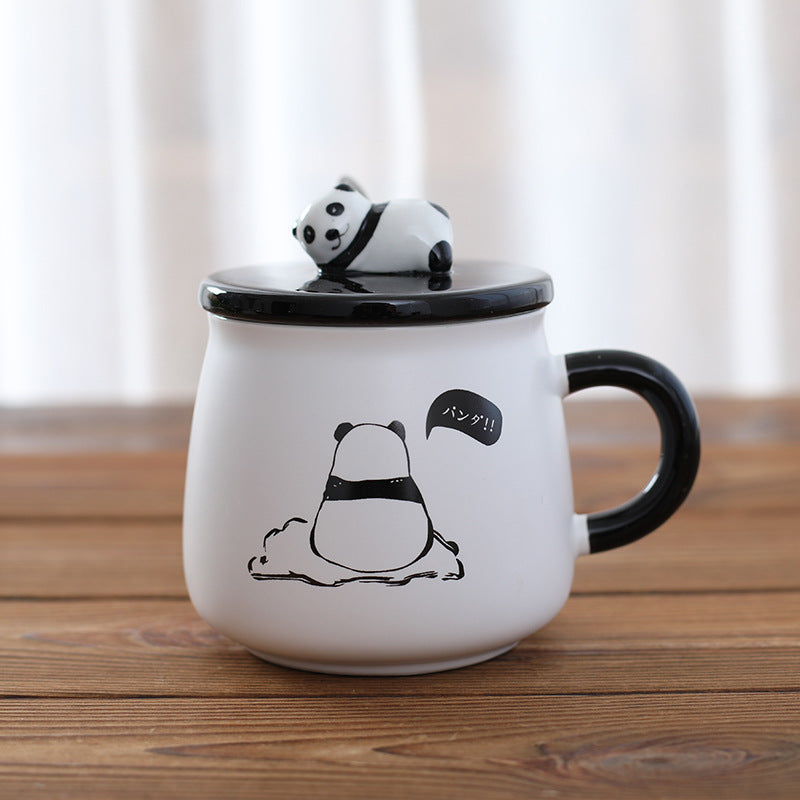 Tasse à café Panda avec couvercle et cuillère