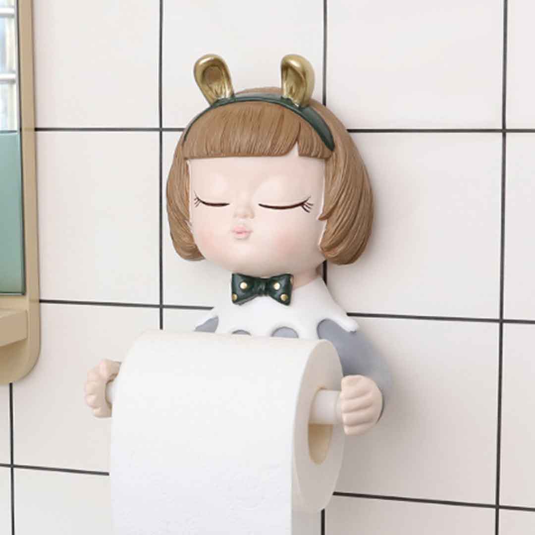 Adorable Girl Roll Paper Holder