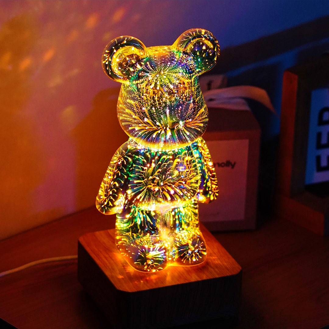 3D Firework Bear Colorful Bear Decor Light