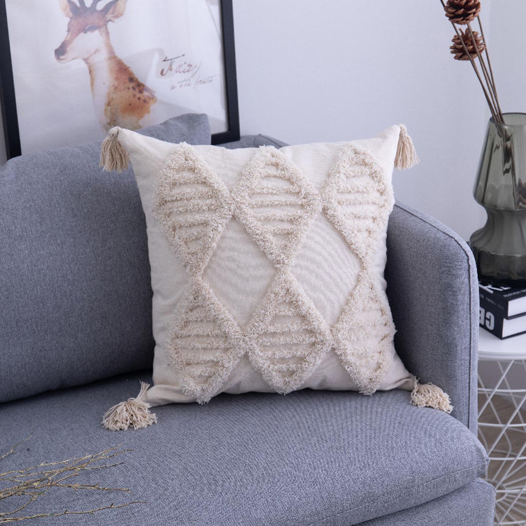 Housse de coussin en macramé Boho avec glands