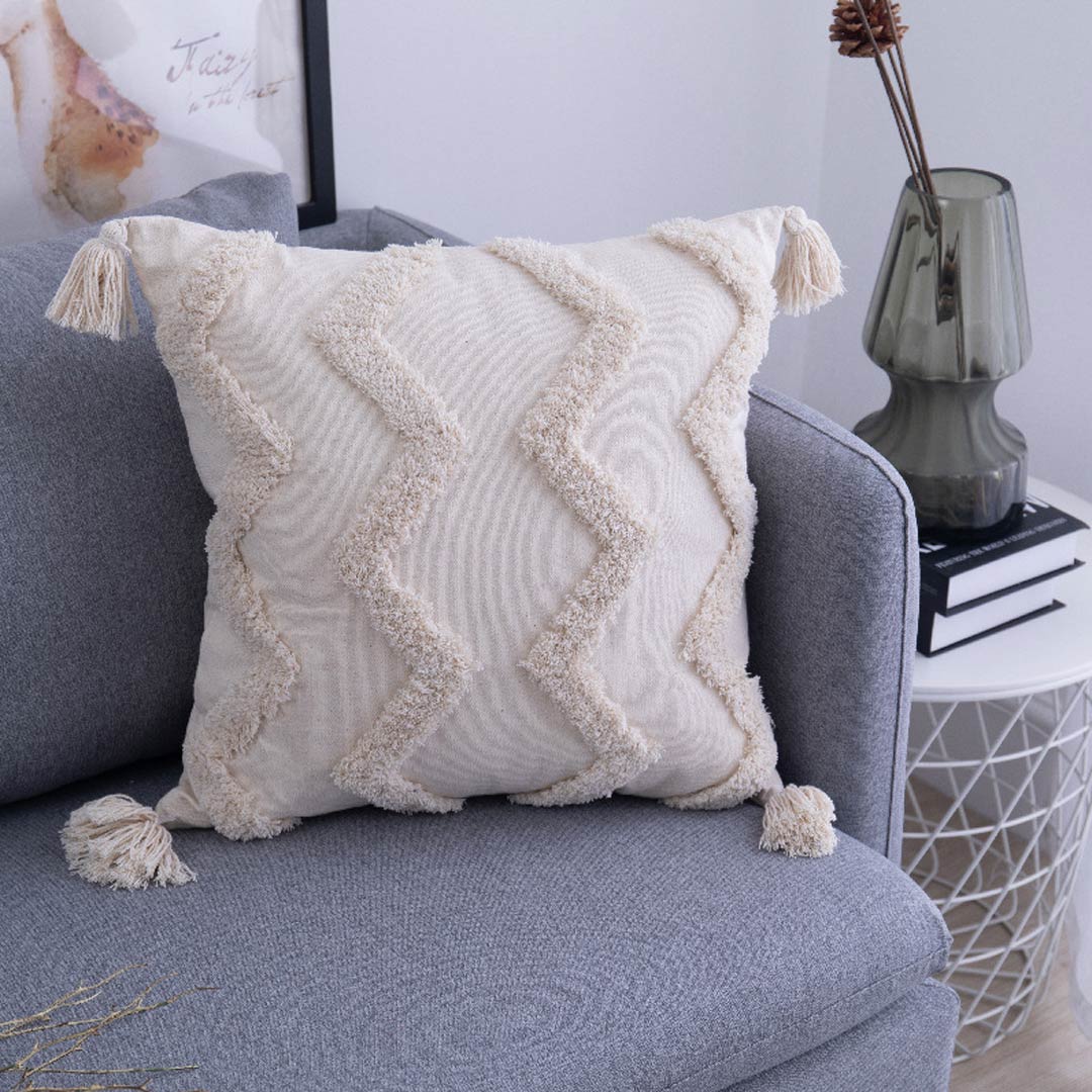 Housse de coussin en macramé Boho avec glands