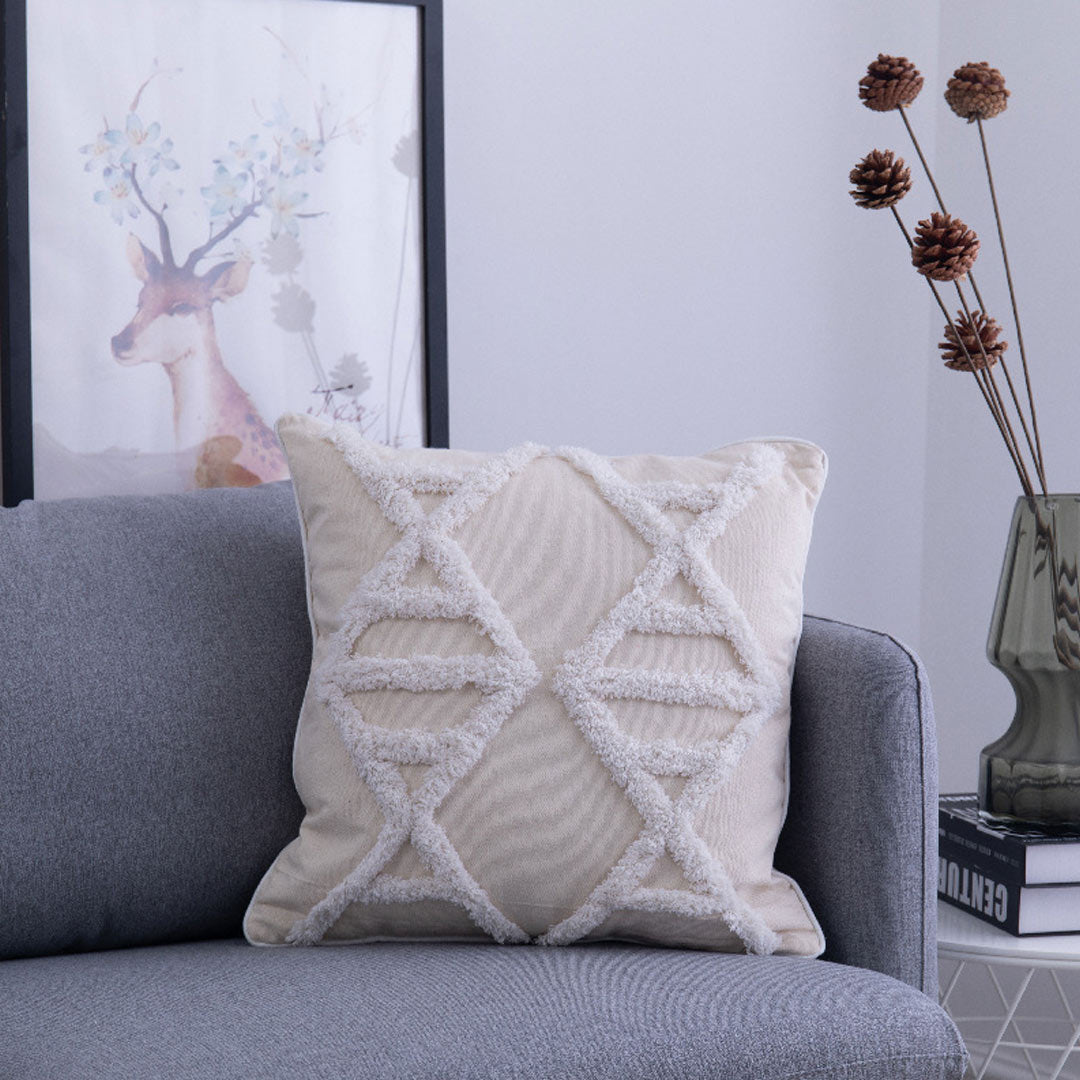 Housse de coussin en macramé Boho avec glands