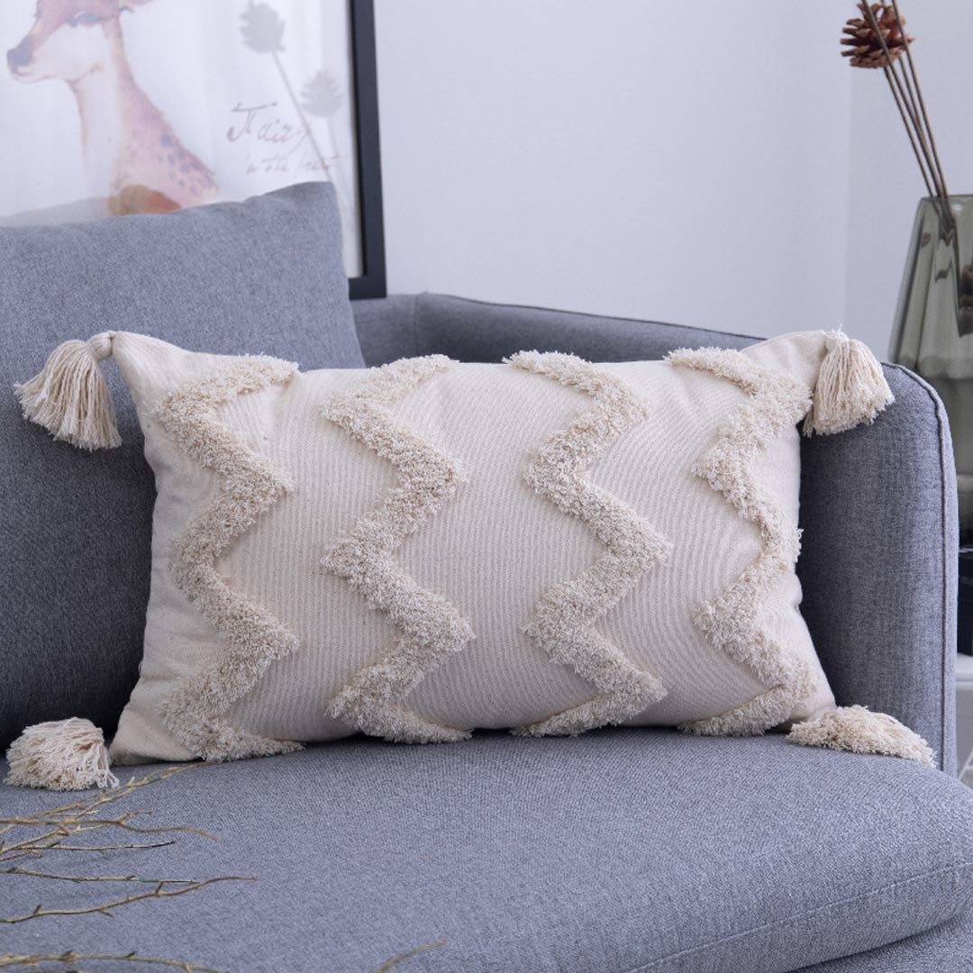 Housse de coussin en macramé Boho avec glands