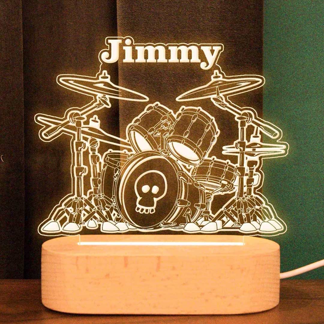 Personalised Drummer Night Light