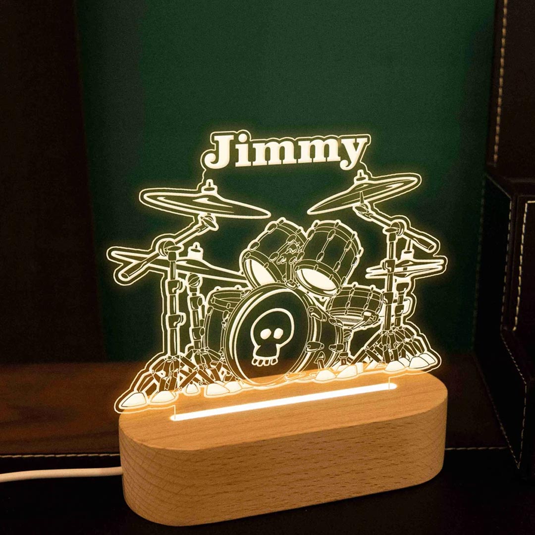 Personalised Drummer Night Light