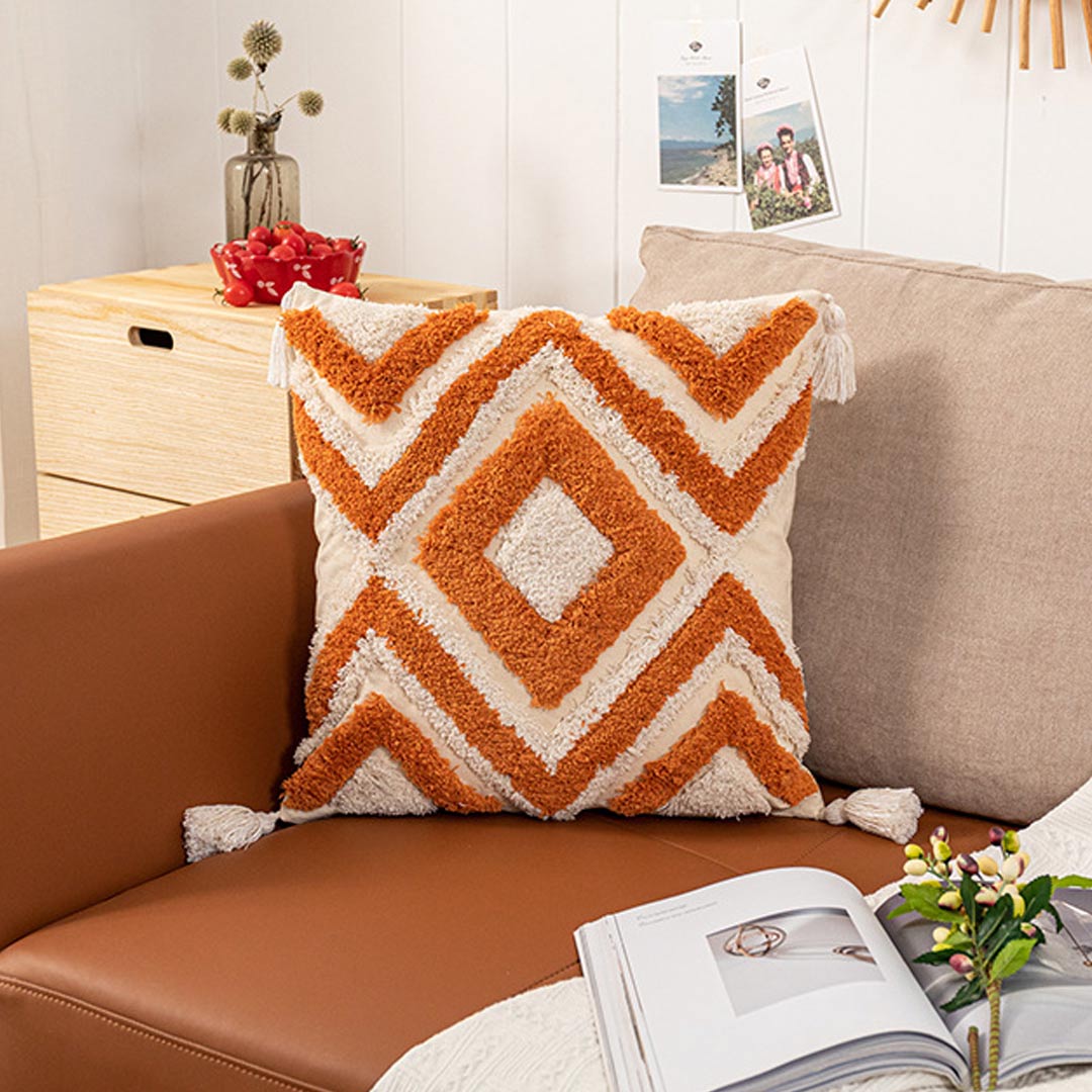 Housse de coussin en macramé Boho avec glands