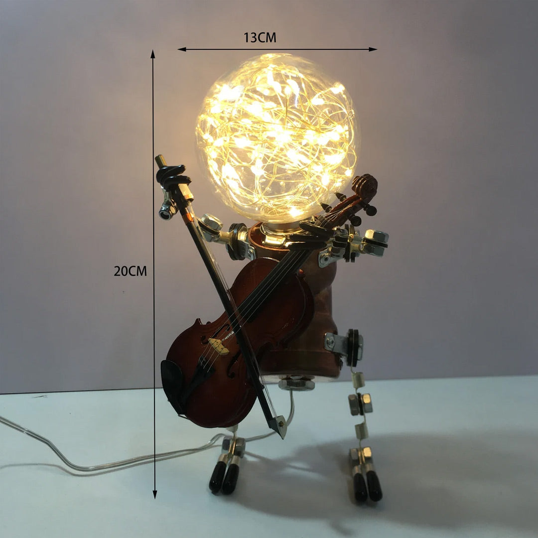 Robot Steampunk con luz nocturna de estrellas lindas