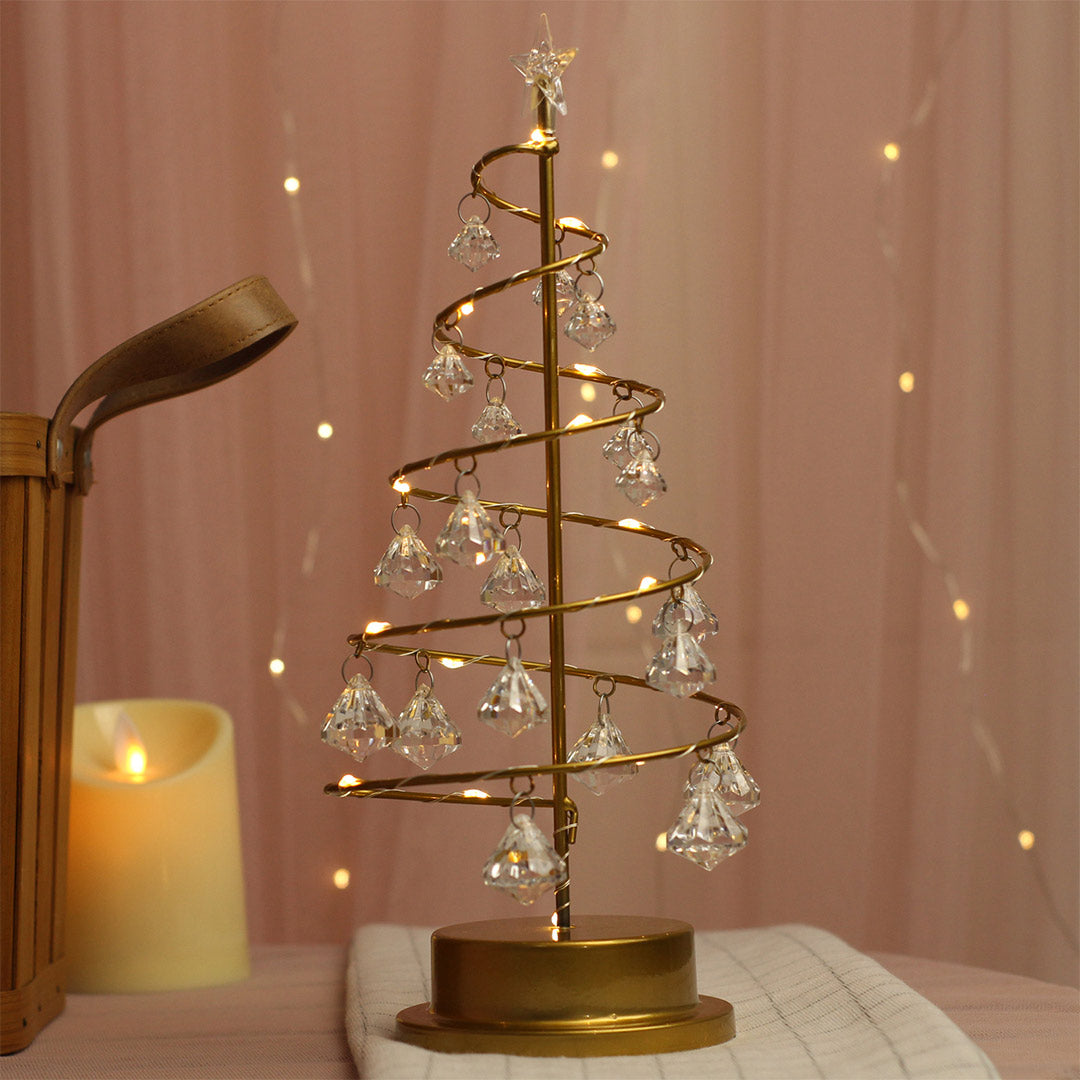 Lámpara de cristal en forma de árbol de Navidad