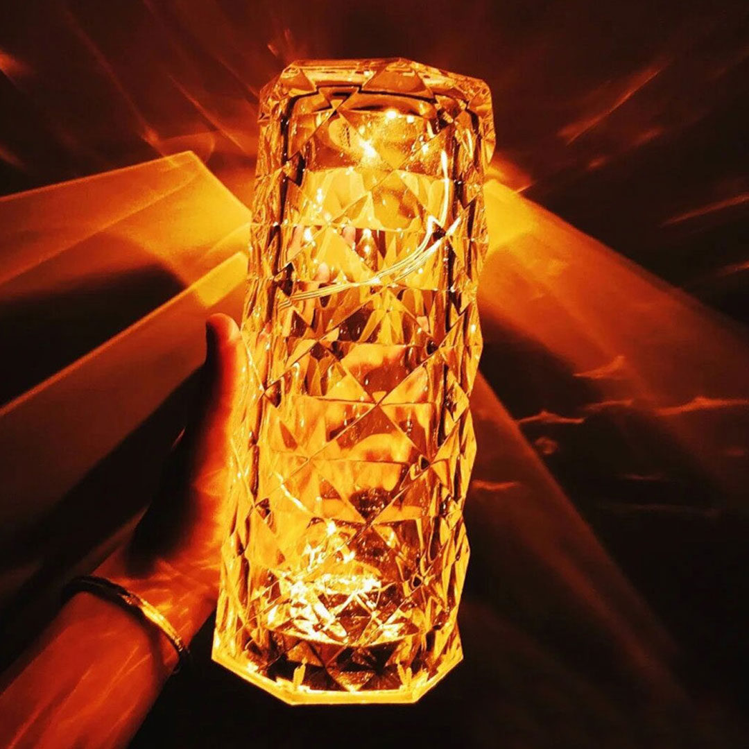 Luz de noche de diamante de cristal