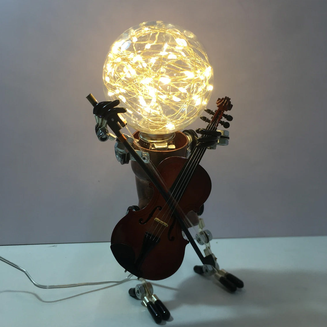 Simpatico robot Steampunk con luce notturna a stella