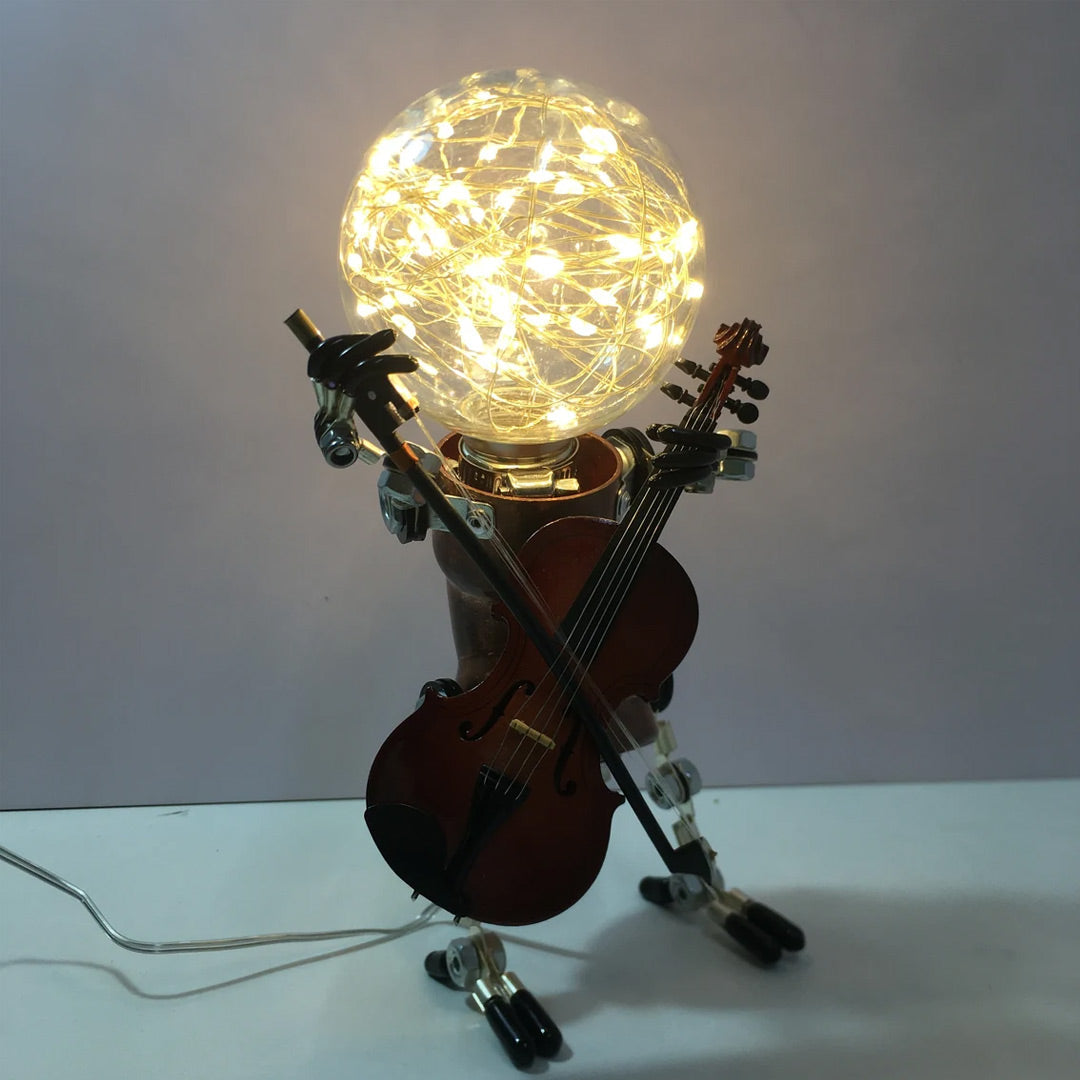 Robot Steampunk con luz nocturna de estrellas lindas