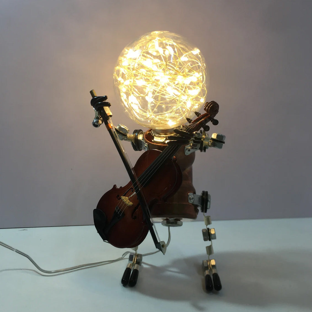 Simpatico robot Steampunk con luce notturna a stella