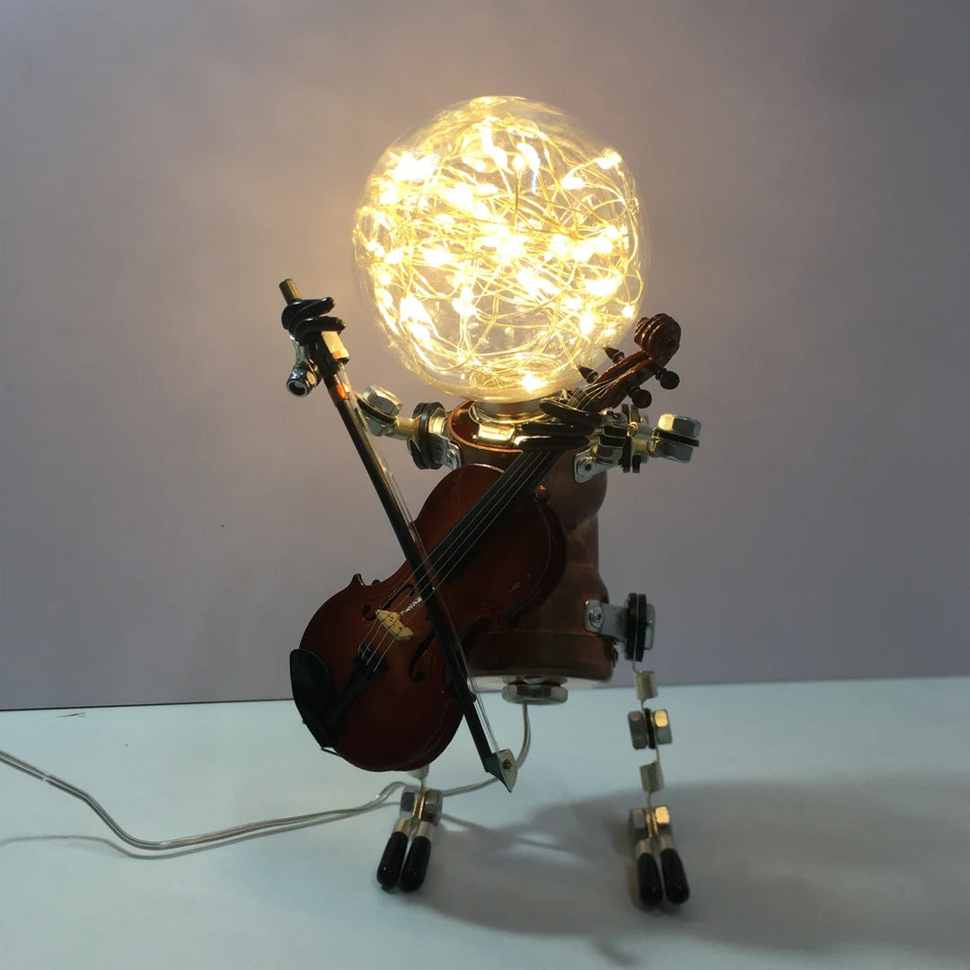 Robot Steampunk con luz nocturna de estrellas lindas