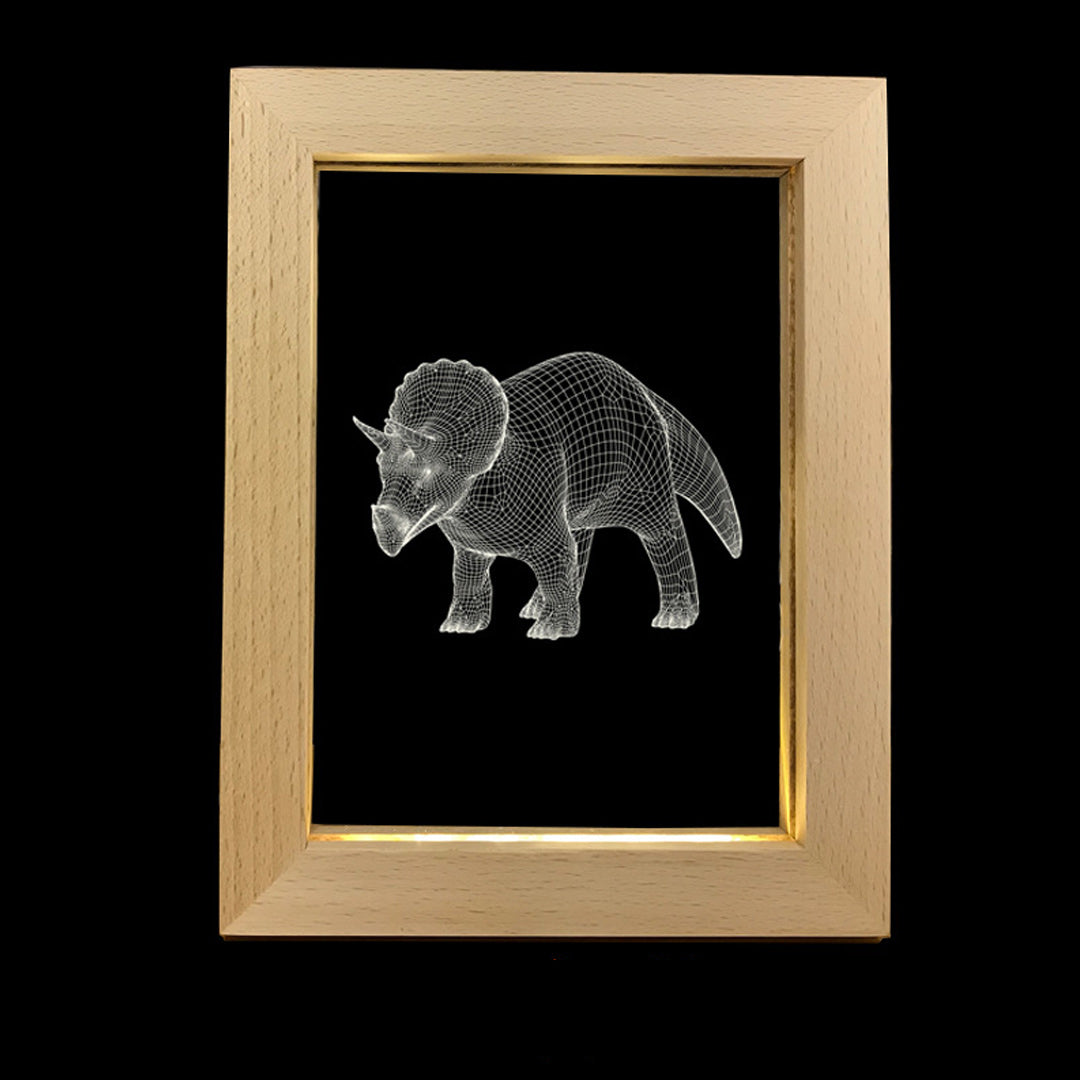 Marco de madera Foto personalizada Lámpara 3D