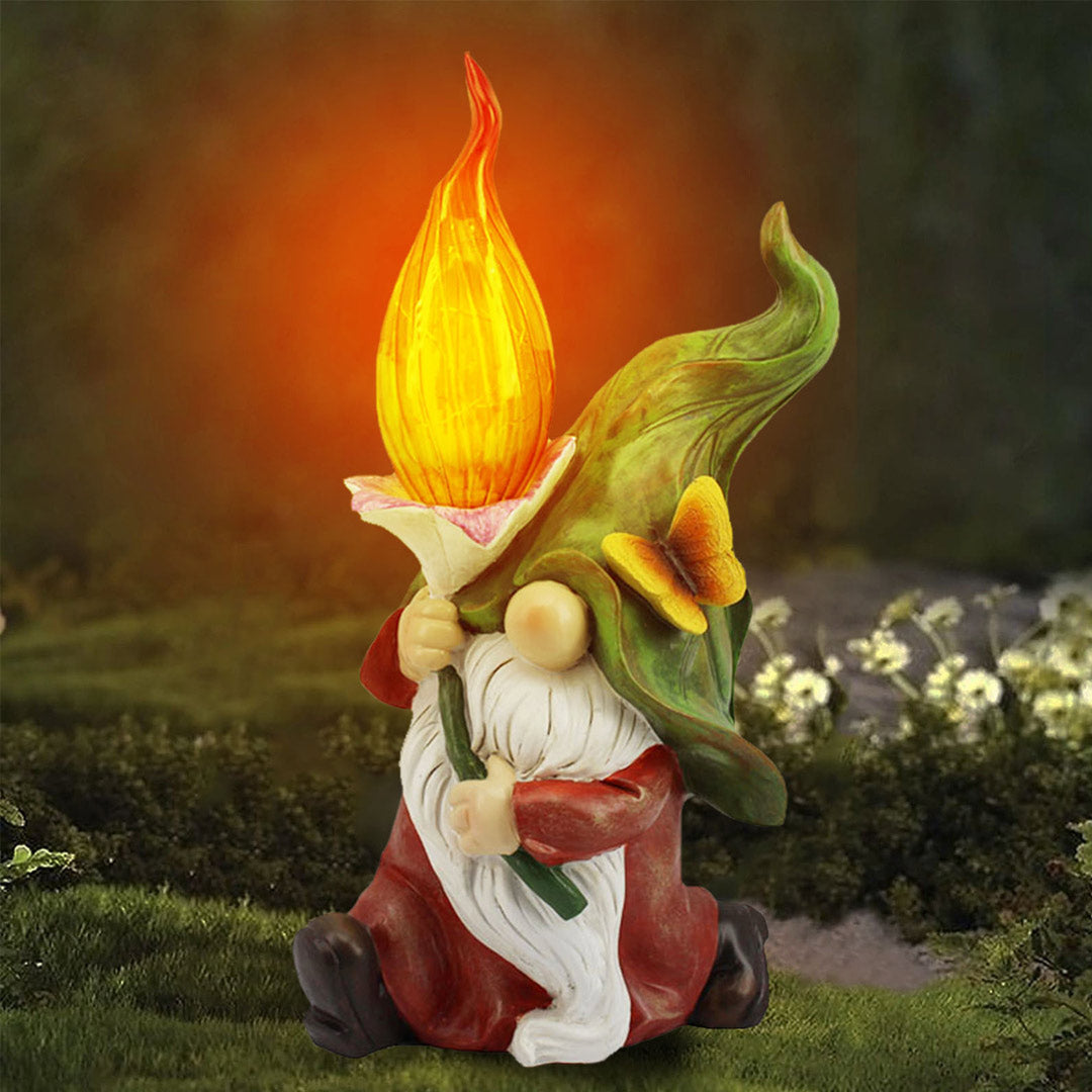 Solar Garden Gnome Statue