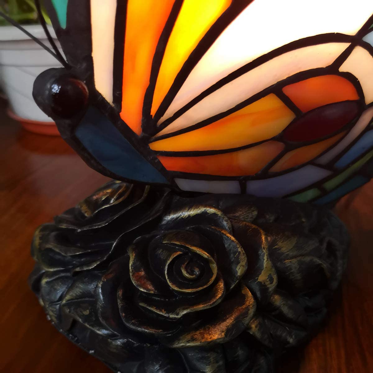 Lampe papillon vitrail