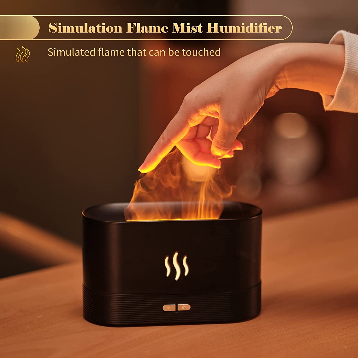 Simulation Flamme Nachtlicht Nebel Luftbefeuchter Aromatherapie Diffusor
