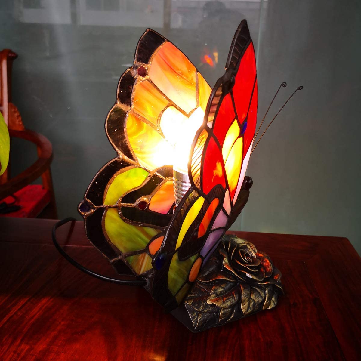 Stained Glass Butterfly Lamp