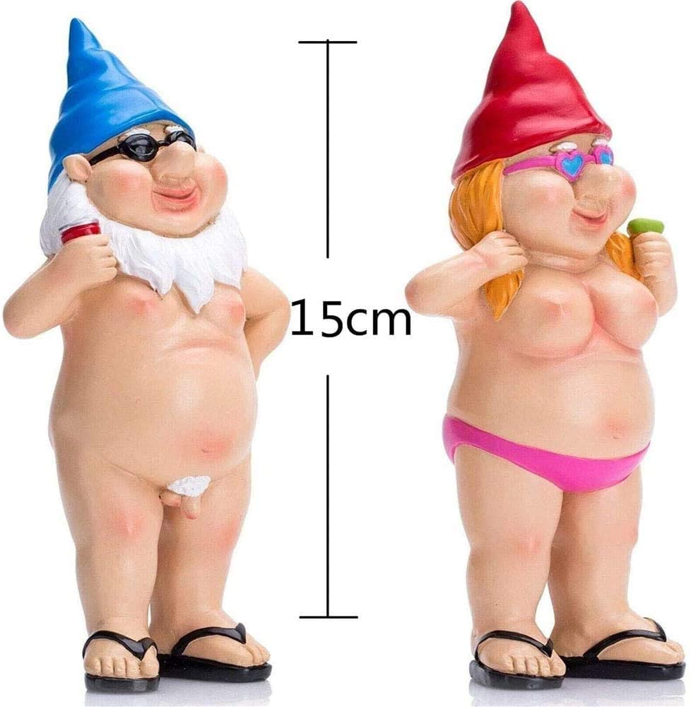 Lustige nackte Gnome-Statue
