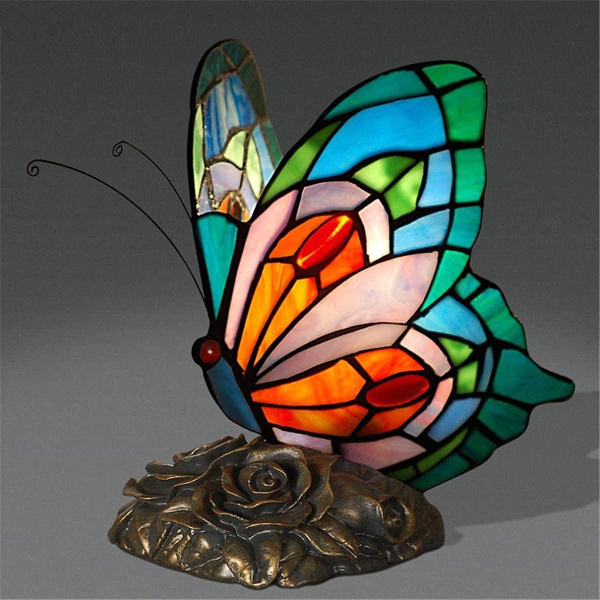 Lampe papillon vitrail