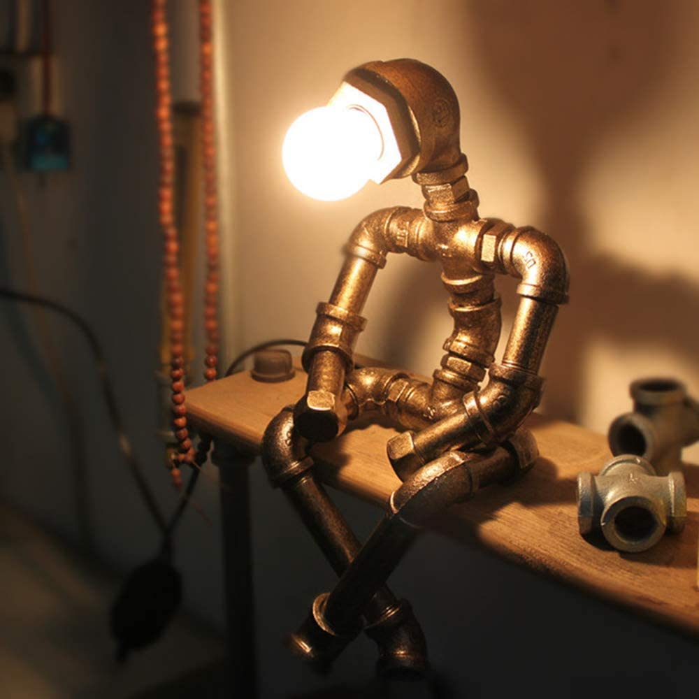 Lampada da scrivania robot industriale Steampunk