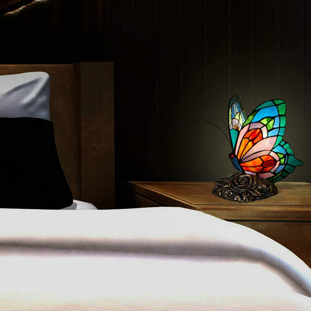 Lampe papillon vitrail