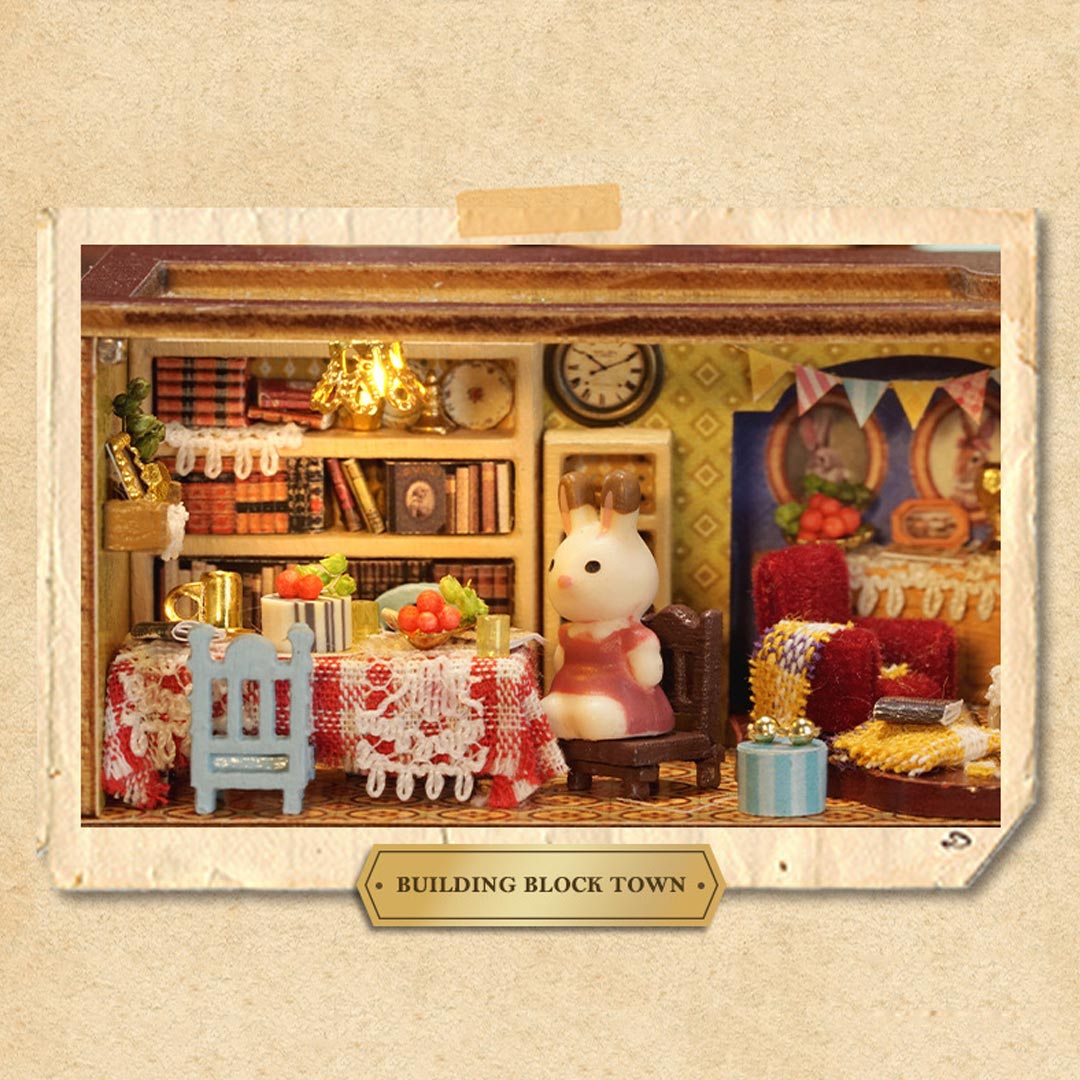 Mini Rabbit Town Wooden Doll House Kit with Furniture