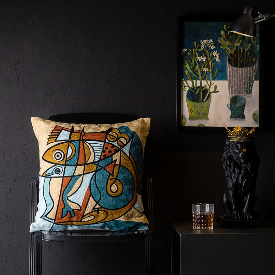 Taies d'oreiller d'art abstrait moderne (0215)