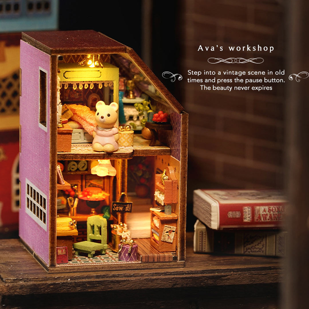 Mini Rabbit Town Wooden Doll House Kit with Furniture